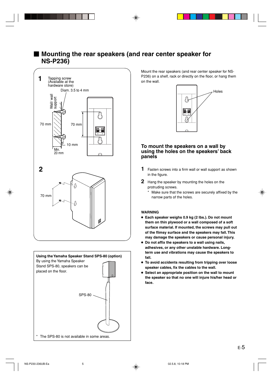 Yamaha NS-P230 User Manual | Page 9 / 20