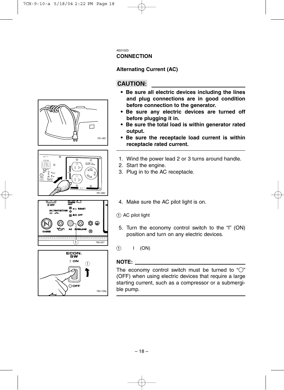 Connection | Yamaha EF3000iSE User Manual | Page 23 / 47