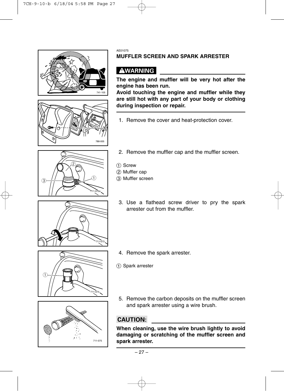 Muffler screen and spark arrester | Yamaha EF3000iSE User Manual | Page 32 / 47