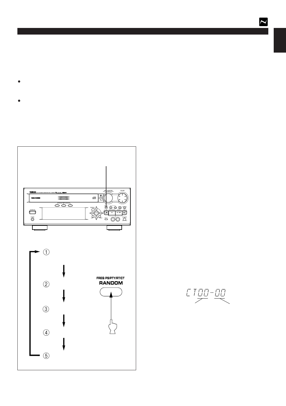 Changing the rds modes, E-27 english, Receiving rds stations | Freq ps/pty/rt/ct | Yamaha EMX100RDS User Manual | Page 35 / 53