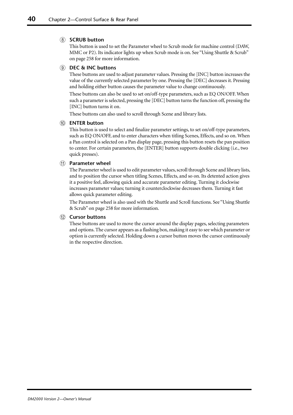 Yamaha DM2000 User Manual | Page 40 / 402
