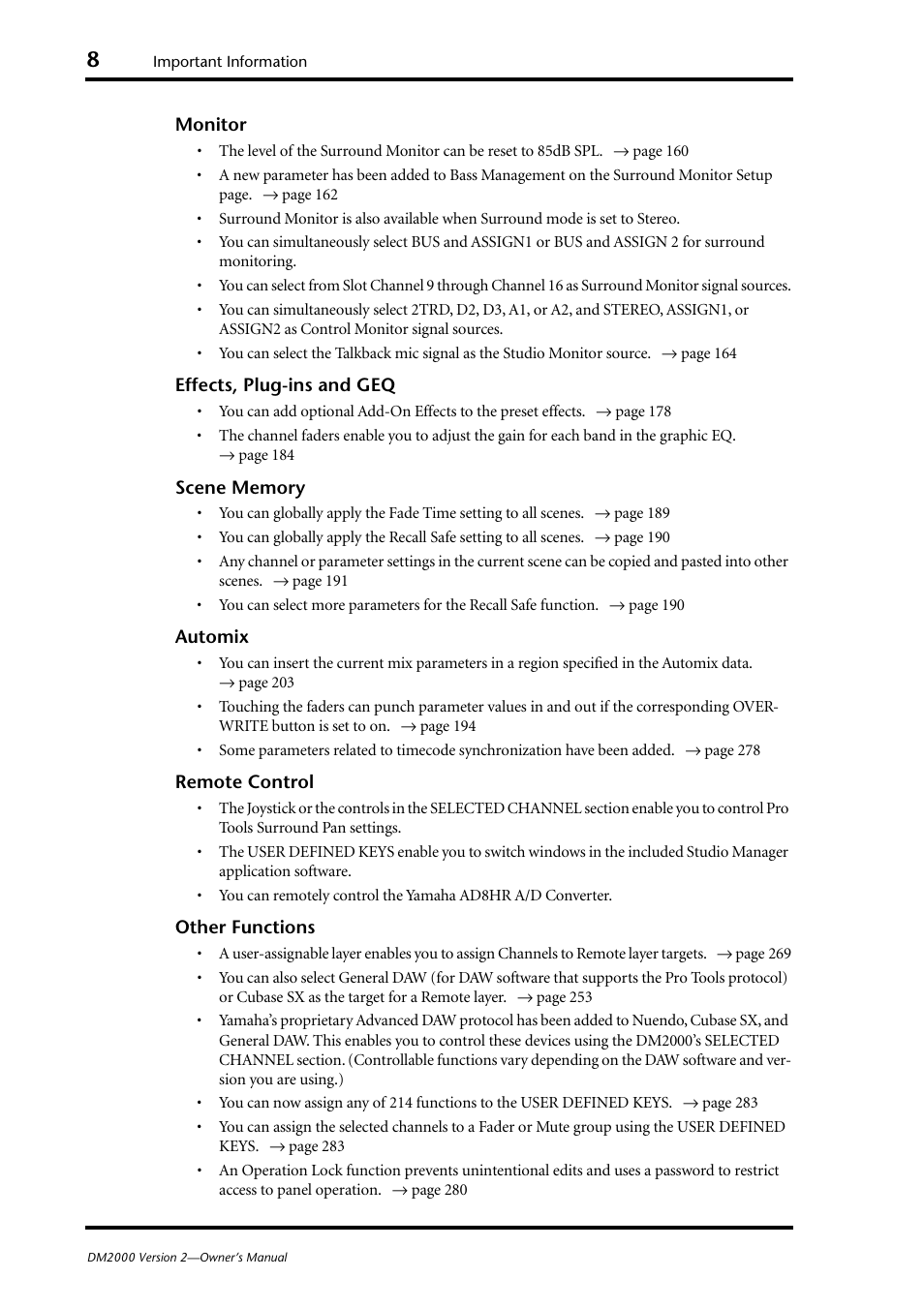 Yamaha DM2000 User Manual | Page 8 / 402