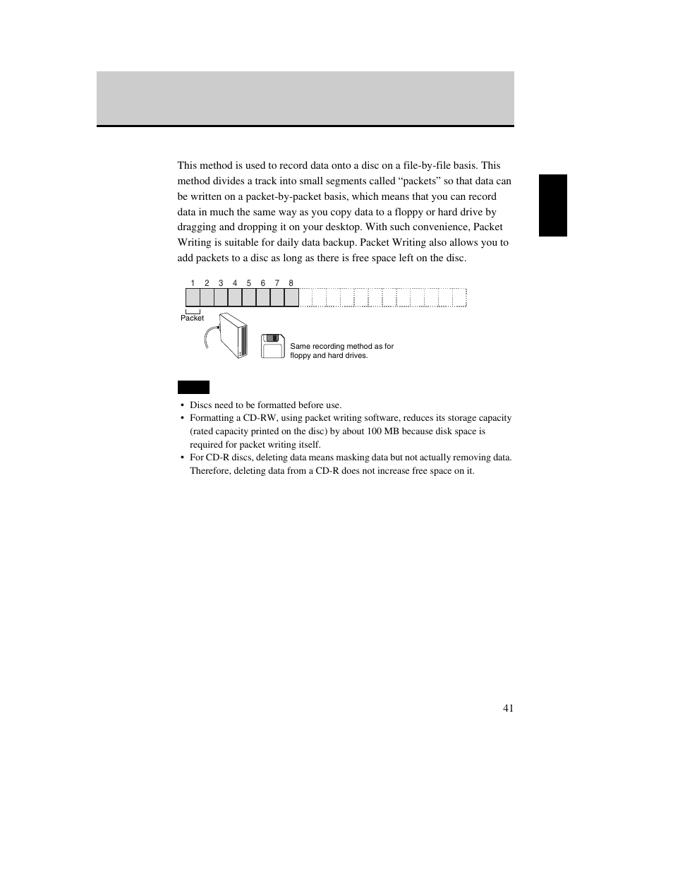 Packet writing | Yamaha CD Recordable/Rewritable Drive CRW-70 User Manual | Page 50 / 61