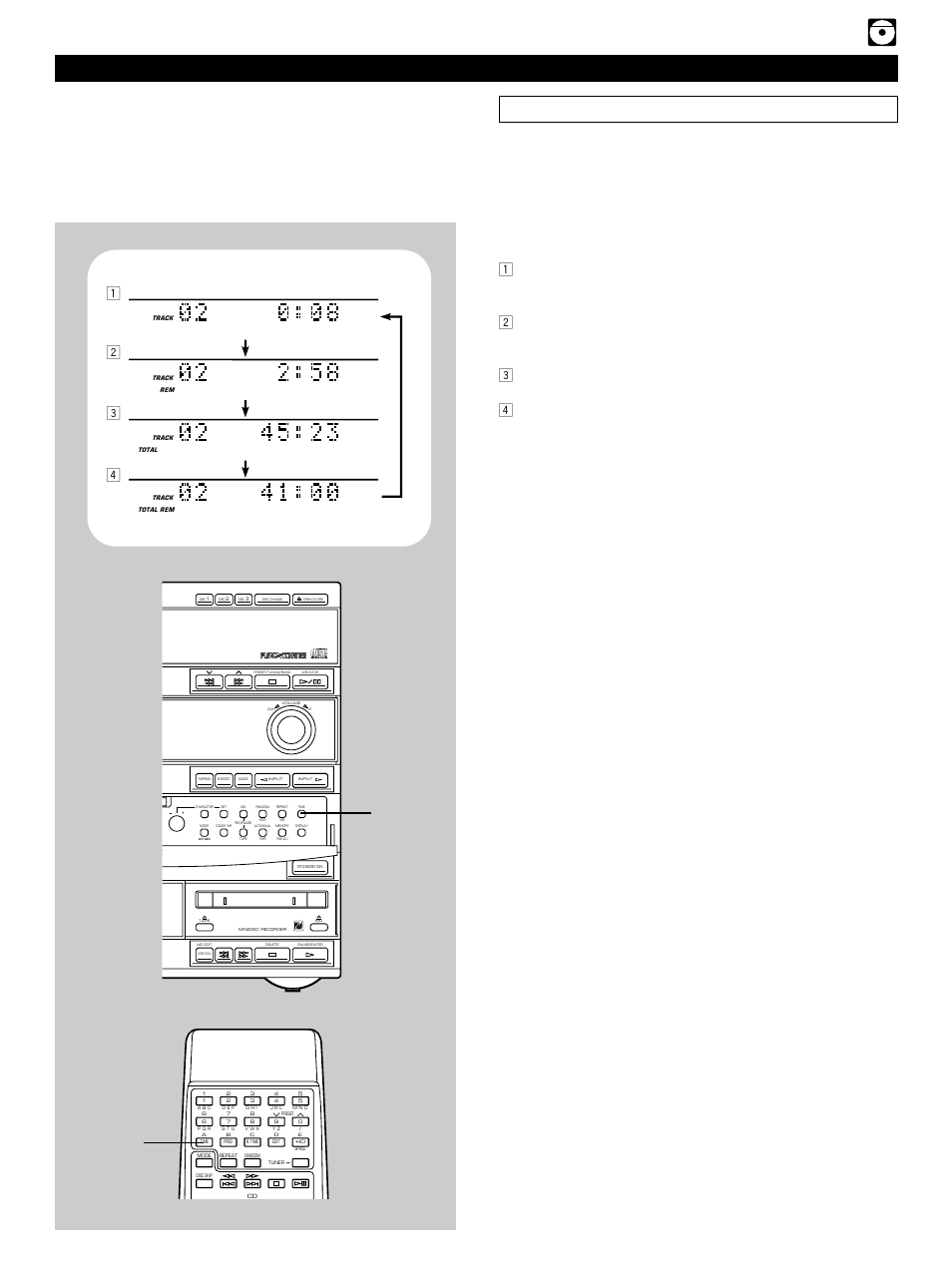 Switching the time display, 13 compact disc player operation, Time | Yamaha GX-900 User Manual | Page 21 / 56