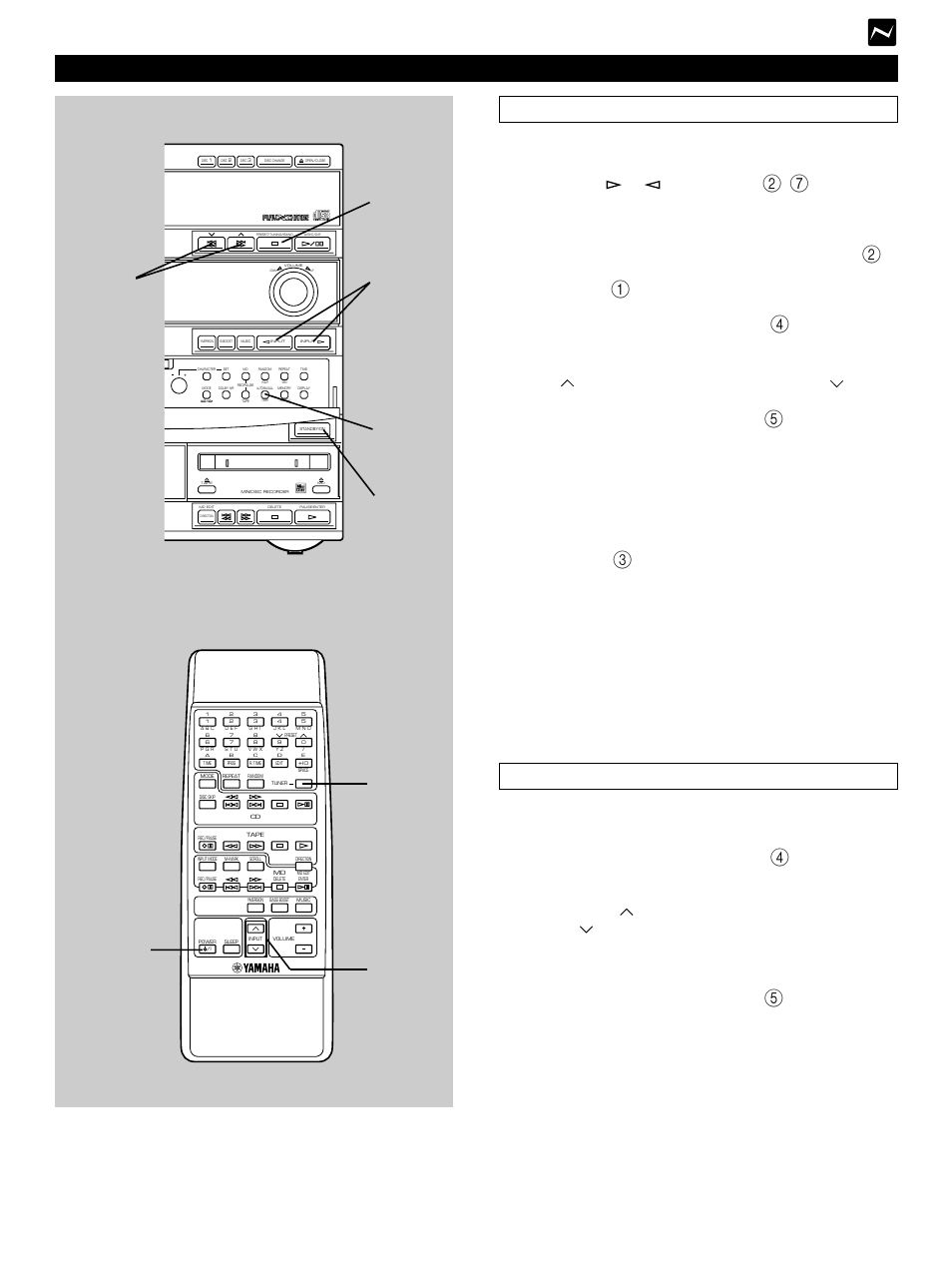 Automatic tuning, Manual tuning, Automatic tuning 1 | Manual tuning 1 1, 15 english, Tuning operation, Direct operation, Turn on the power, Press input or until “tuner, Lights up on the display) | Yamaha GX-900 User Manual | Page 23 / 56