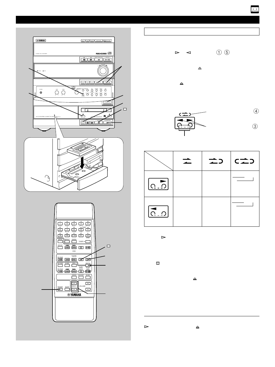 Basic operation, Basic operation 1, 19 english | Playing back a tape, Direct operation, Dolby b nr, Turn on the power, Press input or until “tape, Appears on the display, Open the tray by pressing | Yamaha GX-900 User Manual | Page 27 / 56