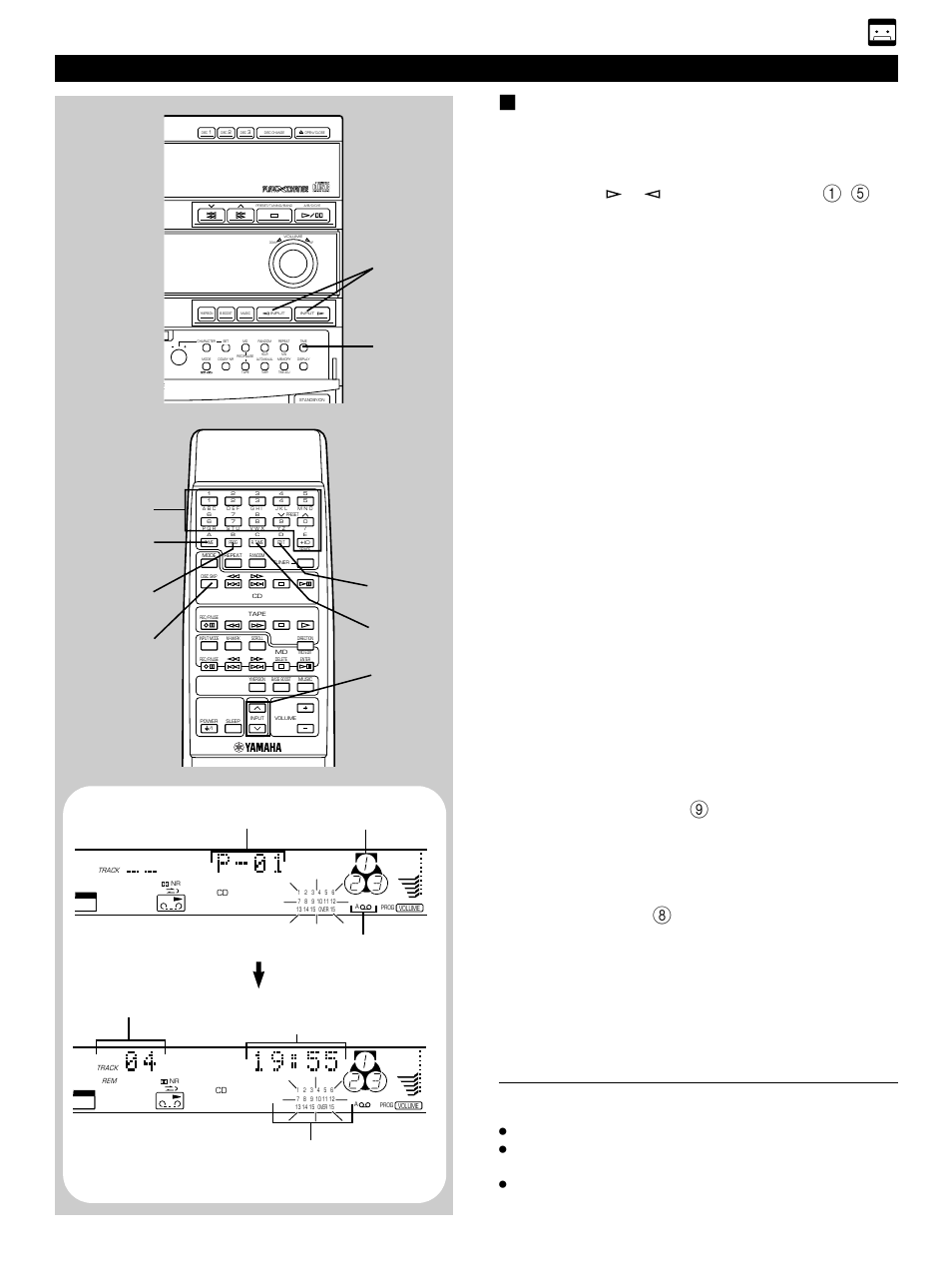 25 english, Recording to tape Ⅵ manual edit recording, Time | Press input or once or more until “cd, Follow steps 3–6 on page 23, Shows the programming side currently selected, Press edit . (“edit, Lights up on the display.) the recording starts | Yamaha GX-900 User Manual | Page 33 / 56