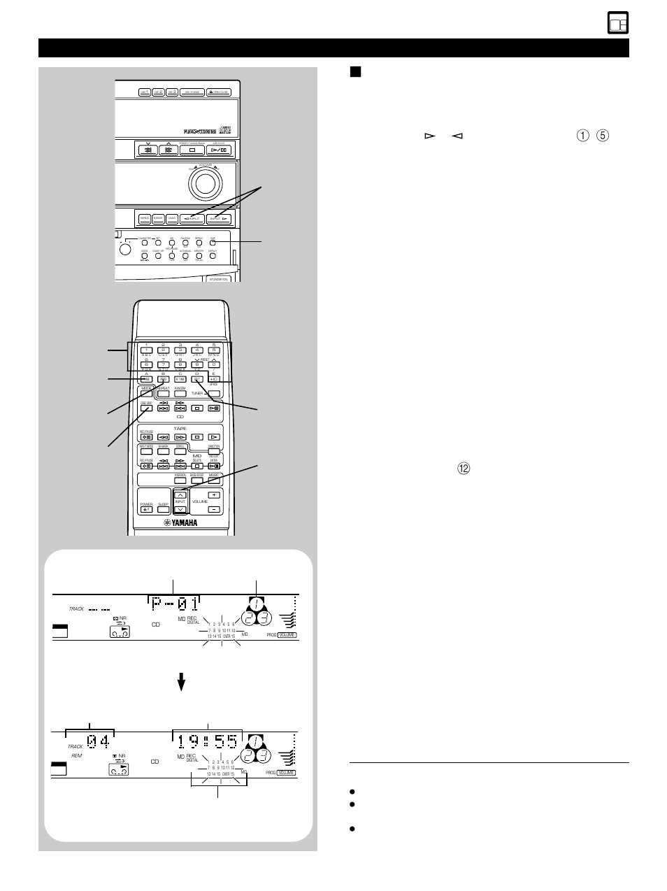 Recording to md Ⅵ manual edit recording, Time, Press input or once or more until “cd | Follow steps 2–5 of “edit recording” on page 32, Press edit . (“edit, Lights up on the display.) the recording starts | Yamaha GX-900 User Manual | Page 41 / 56