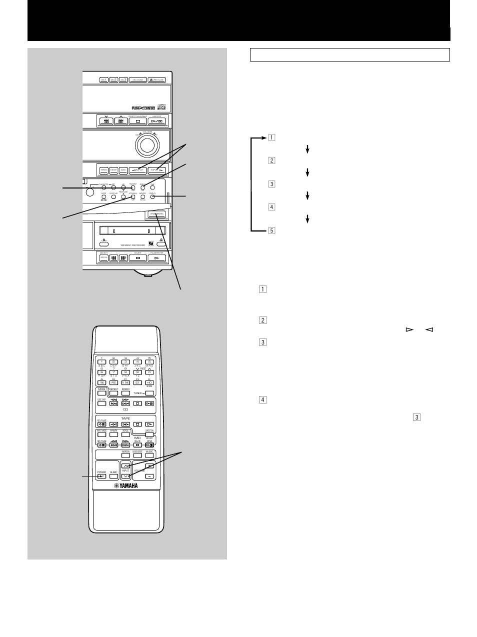 Using the built-in timer, Timer play, Press hour and set the hour | Press min and set the minute | Yamaha GX-900 User Manual | Page 50 / 56