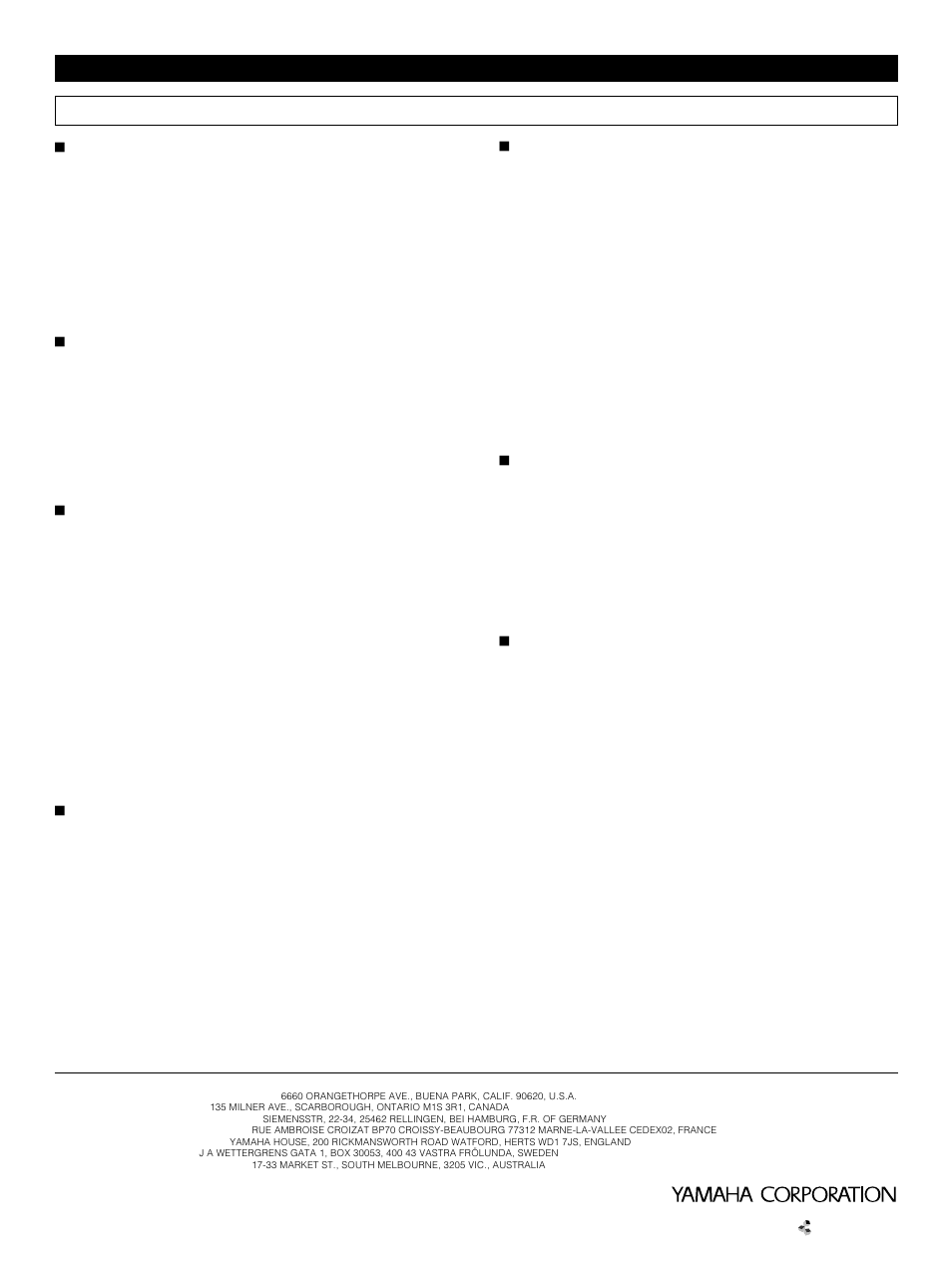 Specifications, Appendix, General | Yamaha GX-900 User Manual | Page 56 / 56