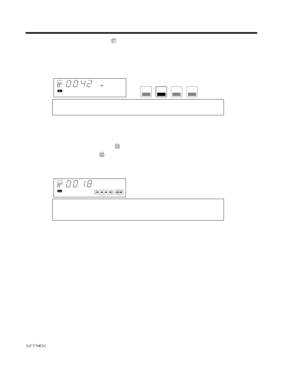 Clear the maximum level data, 2) press the rec select key, 1) press and hold the stop key | 2) press the clear key | Yamaha MT4X User Manual | Page 45 / 56
