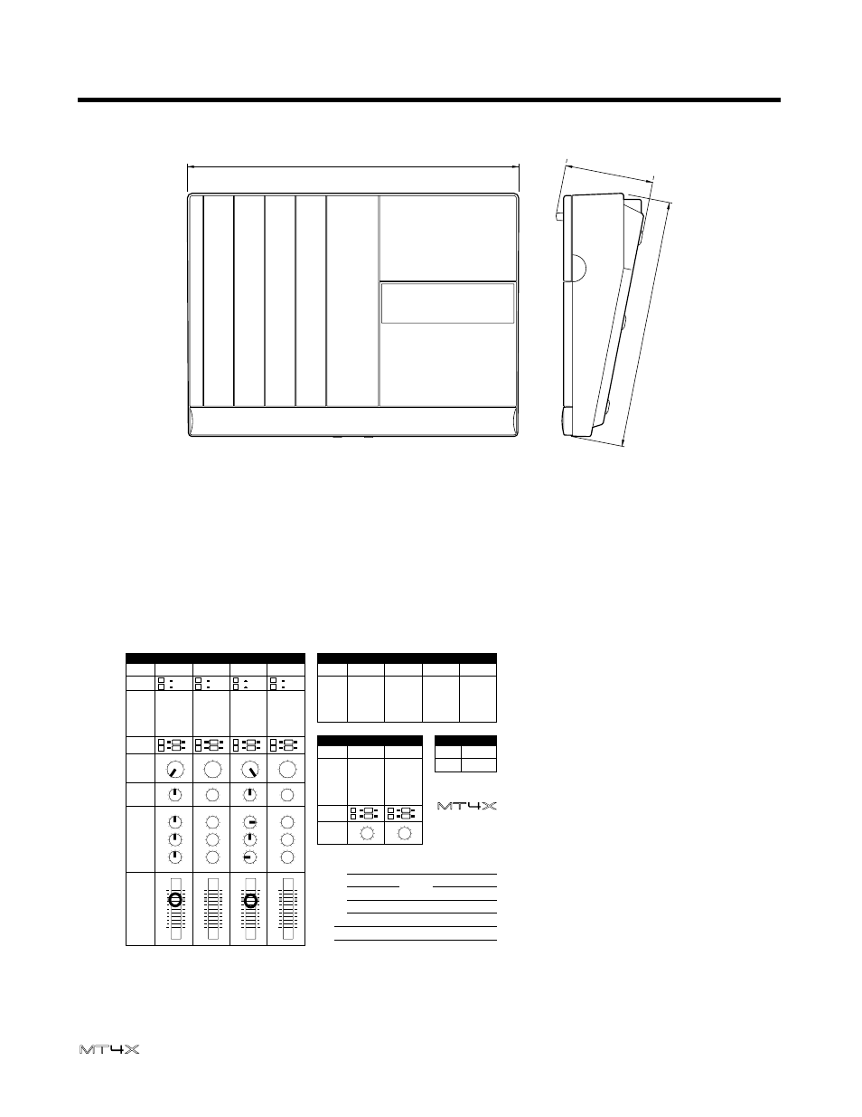 Dimensions tracking sheet, 49 appendix user’s guide, Initial tracks | Recording the bassguitar and drum machine | Yamaha MT4X User Manual | Page 51 / 56