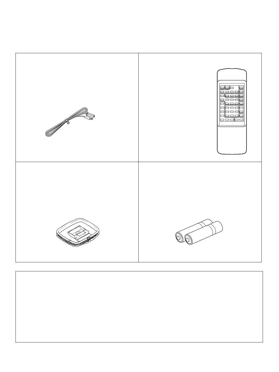 Supplied accessories, Accessoires fournis, Mitgelieferte zubehorteile | Medfoljande tillbehor, Accessori in dotazione, Accesorios incluidos, Bijgeleverde accessoires | Yamaha RX-V590RDS User Manual | Page 2 / 36
