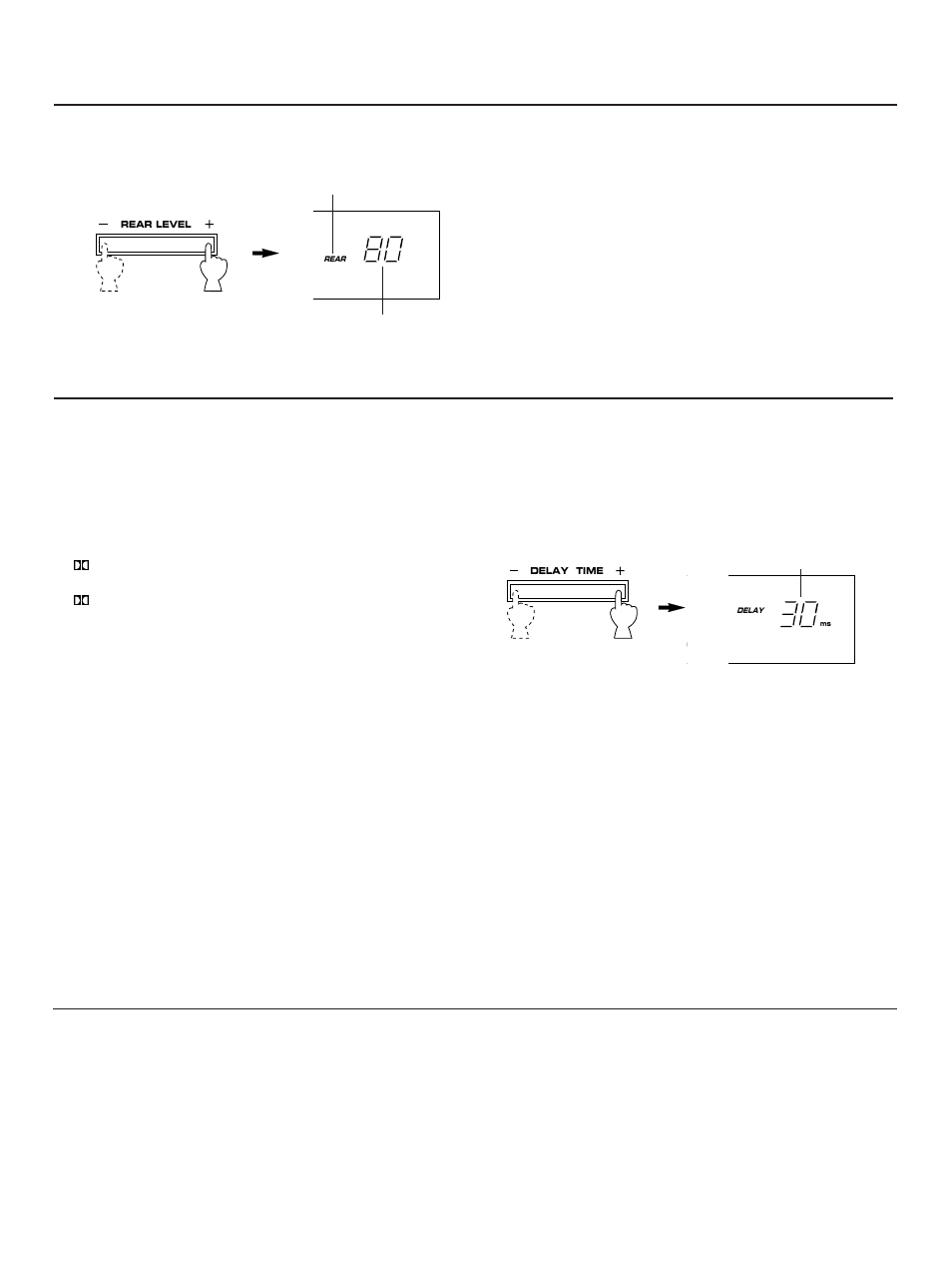30 adjustment of delay time, Adjustment of the rear level | Yamaha RX-V590RDS User Manual | Page 30 / 36
