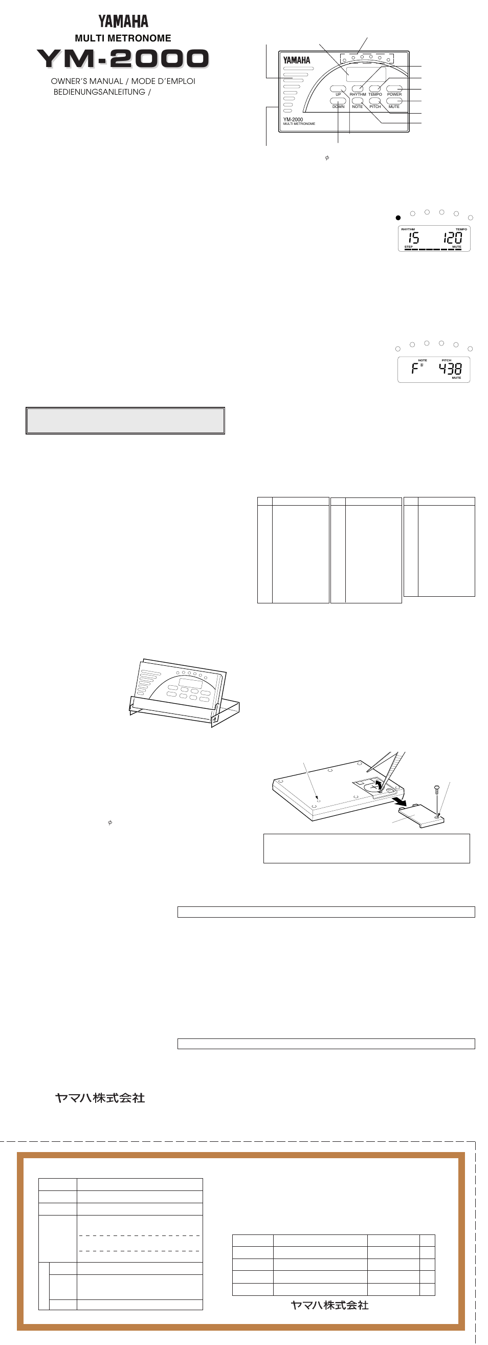 Yamaha YM-2000 User Manual | 4 pages