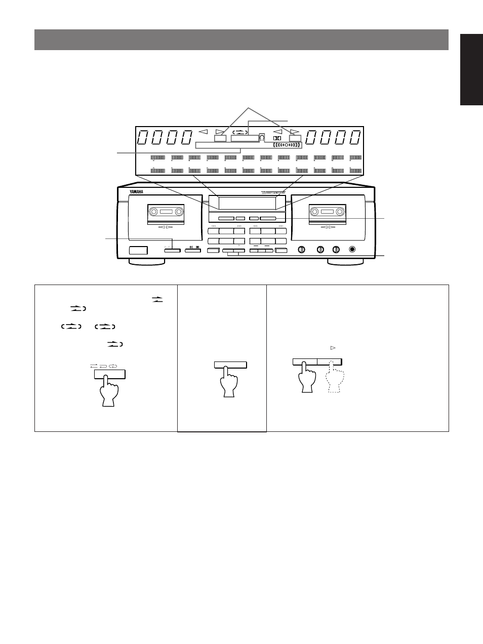 Dubbing, Dubbing (from deck a to deck b) 1 2, Example: kx-w592 | Display during dubbing, Relay | Yamaha KX-W592 User Manual | Page 15 / 20