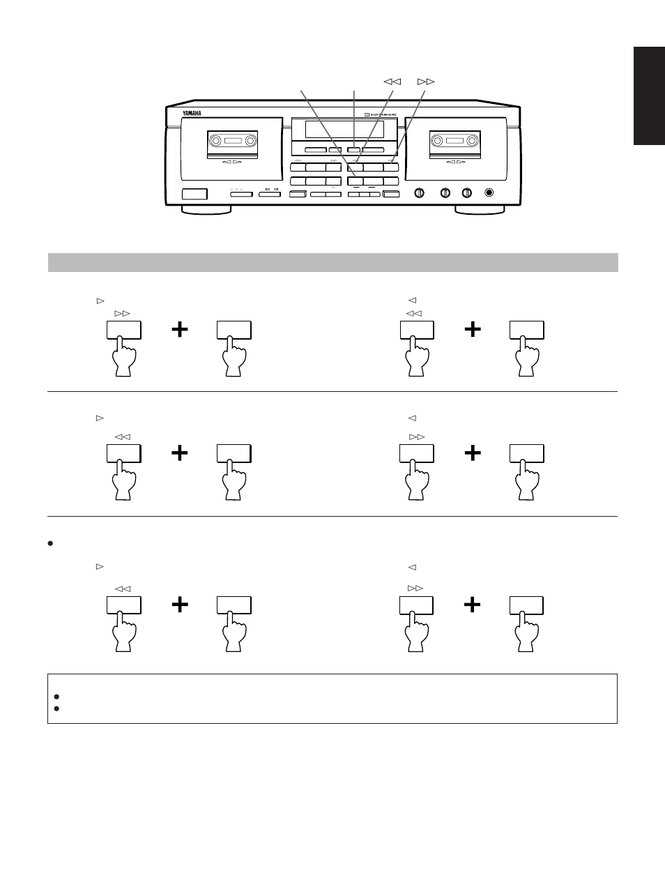 Selection search, Example: kx-w592, Reset | Mute/search | Yamaha KX-W592 User Manual | Page 7 / 20
