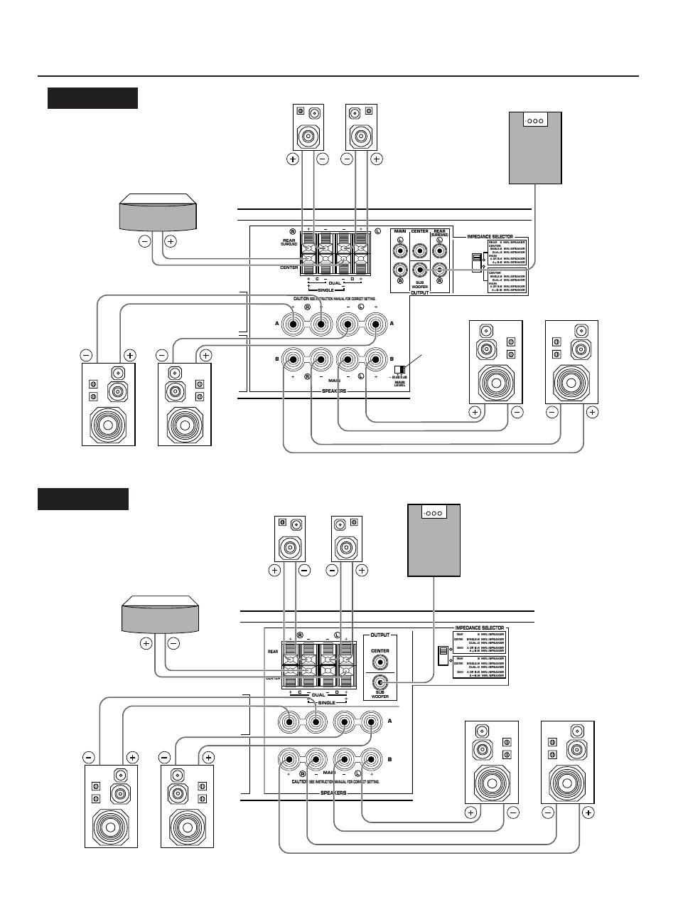 12 connecting speakers, Rear speaker | Yamaha DSP-A492 User Manual | Page 12 / 34