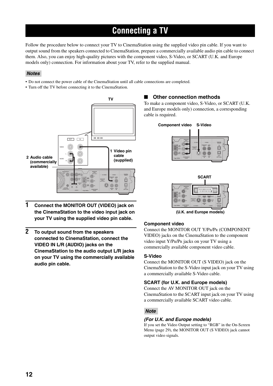 Connecting a tv, Other connection methods | Yamaha DVR-S150 User Manual | Page 17 / 99