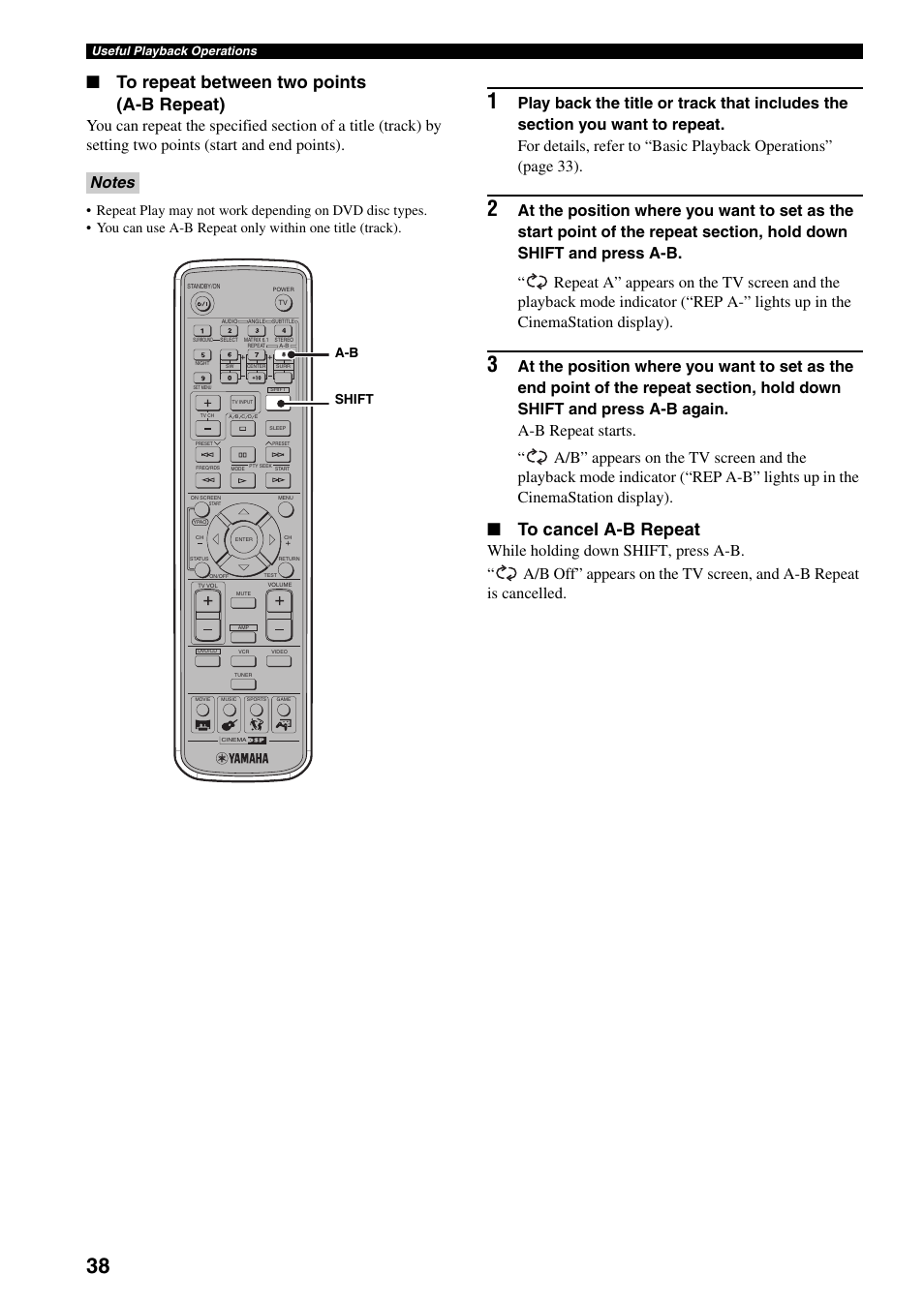 A-b shift | Yamaha DVR-S150 User Manual | Page 43 / 99