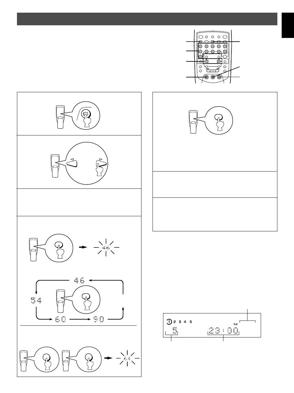 Track programming for recording to tape, Automatic tape programming, English | Display information during programming | Yamaha CDC-775 User Manual | Page 21 / 28