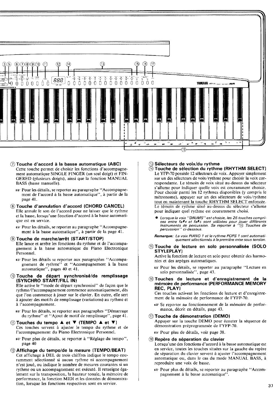 Тгатш | Yamaha YFP-70 User Manual | Page 11 / 27