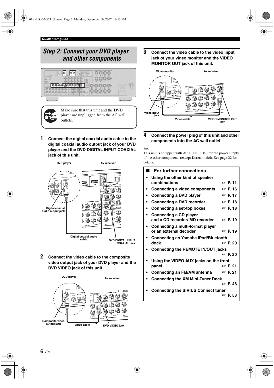 Yamaha RX-V563 User Manual | Page 10 / 111