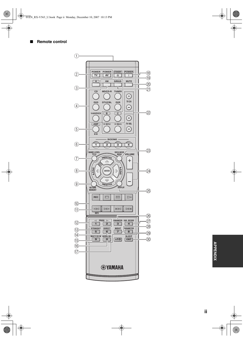 Yamaha RX-V563 User Manual | Page 107 / 111