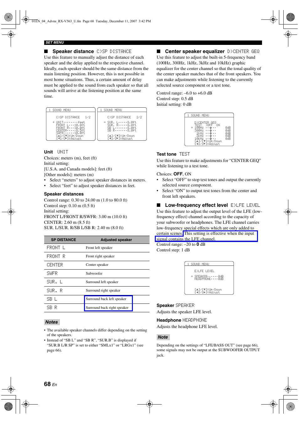 Yamaha RX-V563 User Manual | Page 72 / 111