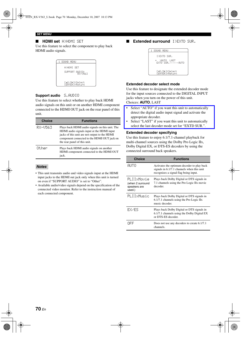 Yamaha RX-V563 User Manual | Page 74 / 111