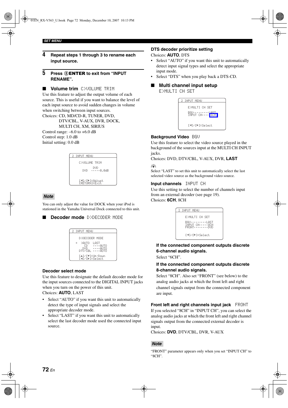 Yamaha RX-V563 User Manual | Page 76 / 111