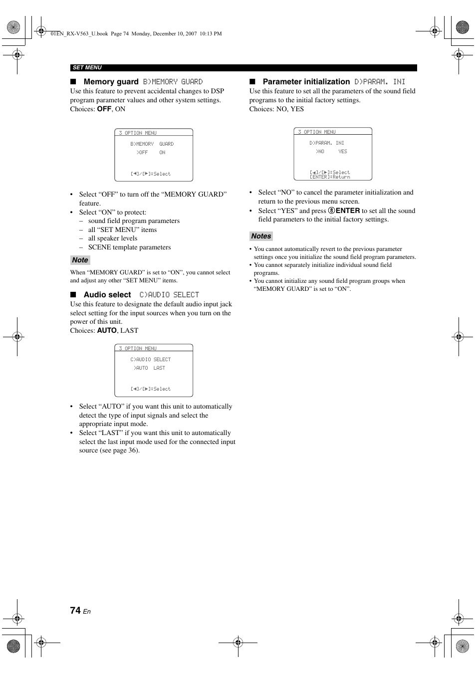 Yamaha RX-V563 User Manual | Page 78 / 111