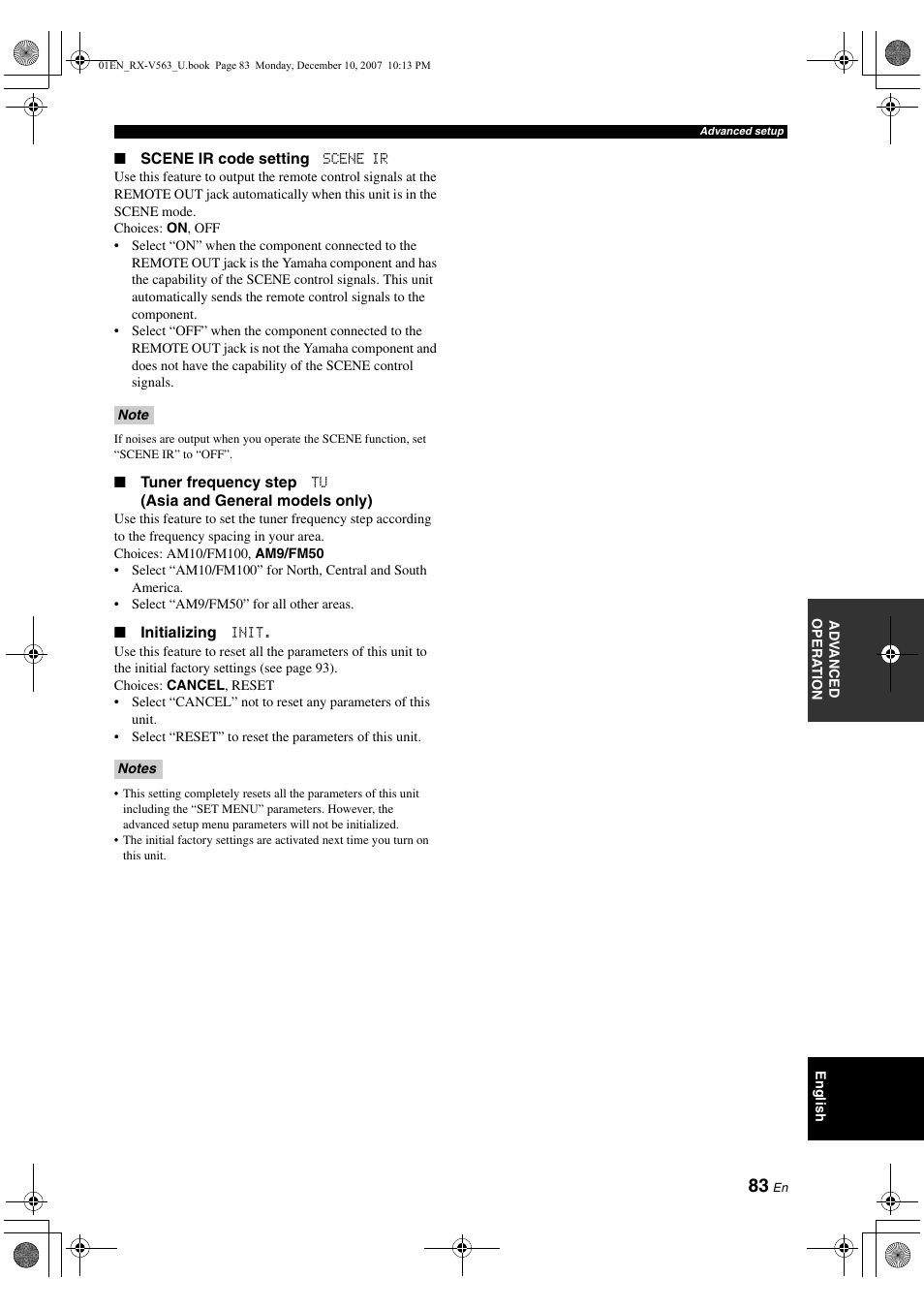 Yamaha RX-V563 User Manual | Page 87 / 111