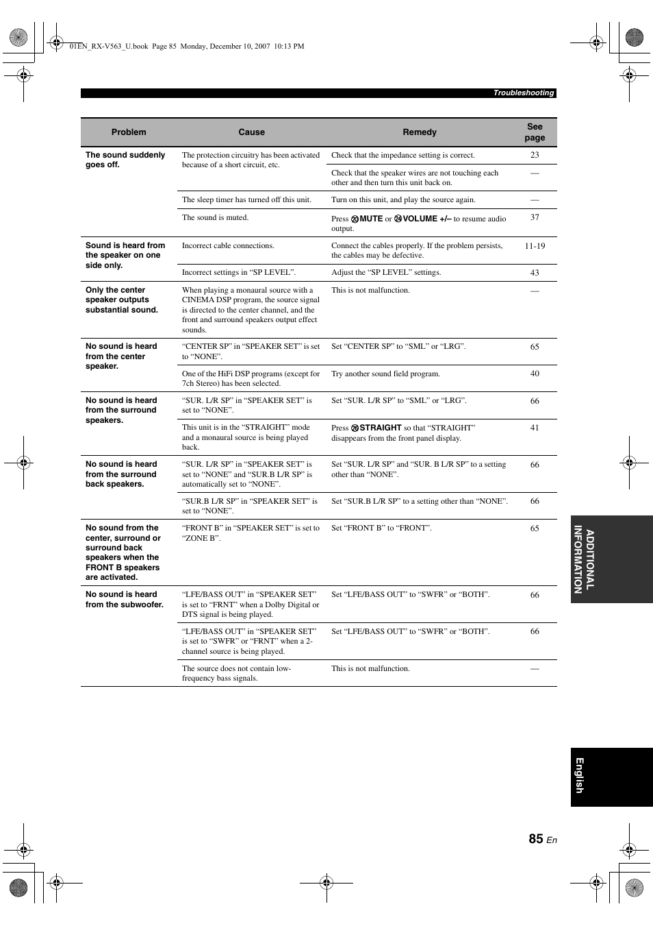 Yamaha RX-V563 User Manual | Page 89 / 111