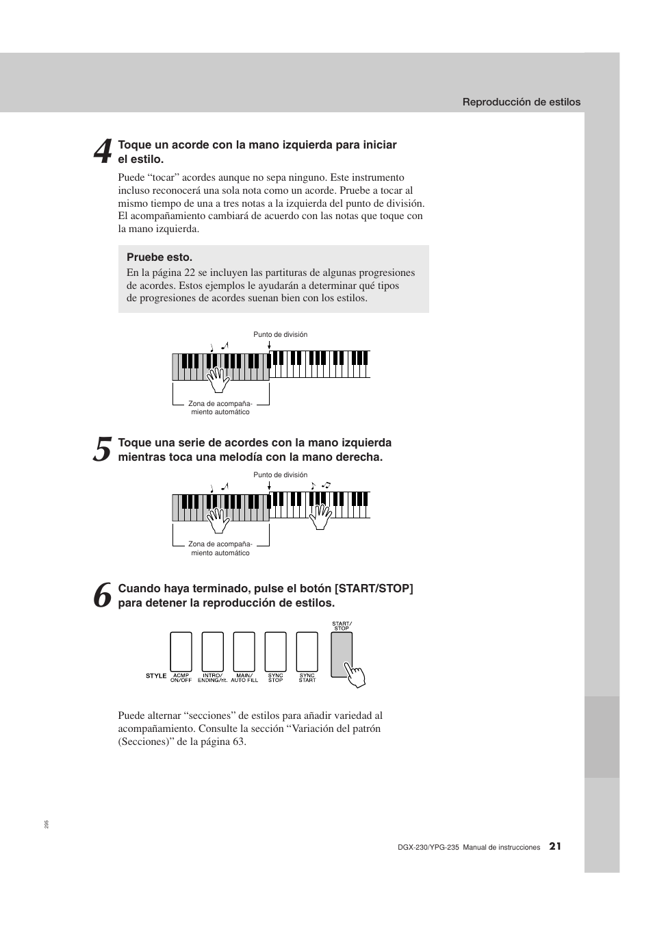 Yamaha DGX-230 User Manual | Page 21 / 128