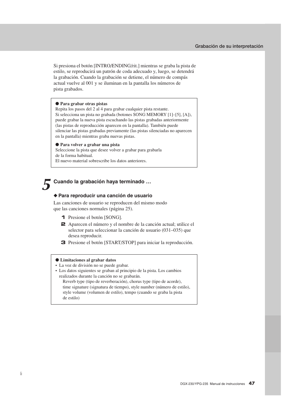 Yamaha DGX-230 User Manual | Page 47 / 128