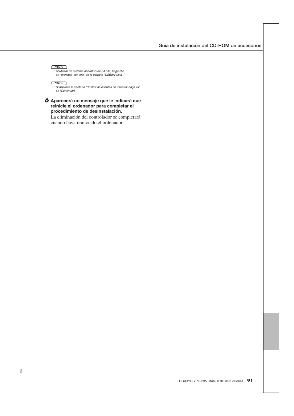 Guía de instalación del cd-rom de accesorios | Yamaha DGX-230 User Manual | Page 91 / 128