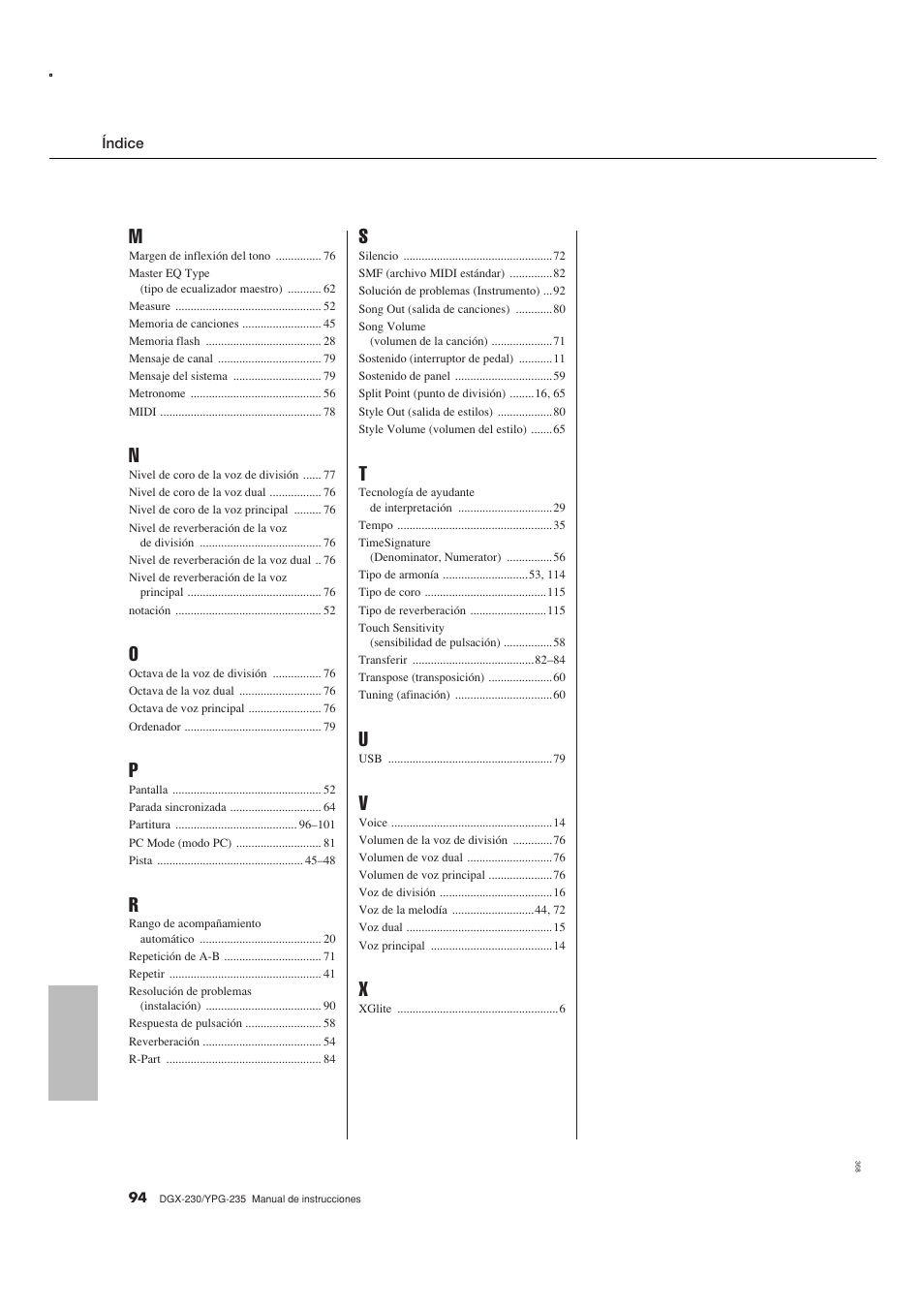 Yamaha DGX-230 User Manual | Page 94 / 128