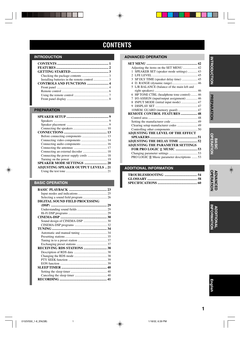 Yamaha RX-V530RDS User Manual | Page 3 / 68