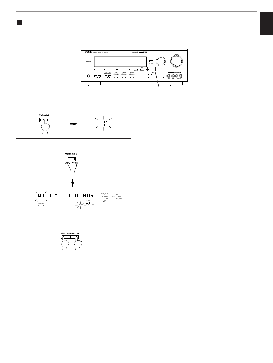 Automatic preset tuning, English, When the automatic preset tuning is finished | Press and hold for more than 3 seconds, Aon off on off b, Preset, Sleep auto, Normal widephantom 40 60, Db ms, Flashes | Yamaha HTR-5170 User Manual | Page 43 / 90