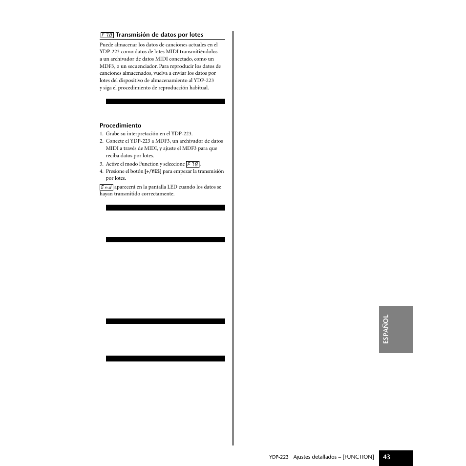 Yamaha Digital piano YDP-223 User Manual | Page 43 / 72