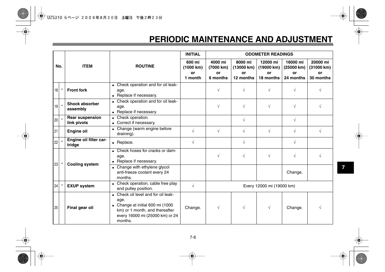 Periodic maintenance and adjustment | Yamaha VMX17Y(C) User Manual | Page 57 / 114