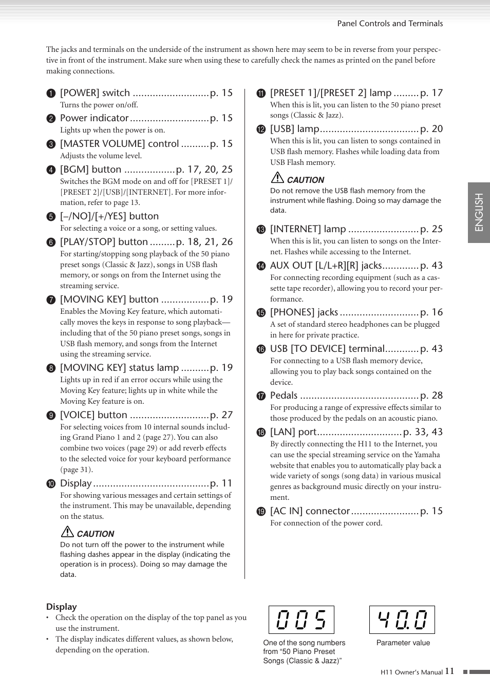 Yamaha H11 User Manual | Page 11 / 66