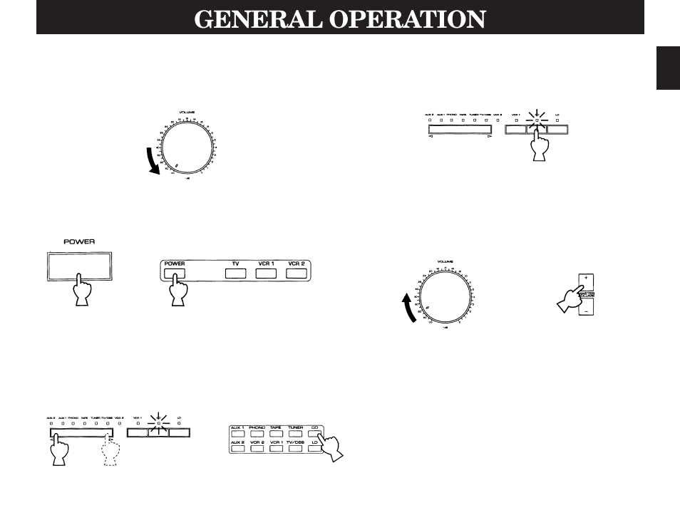 General operation, 1. playing a source | Yamaha DSP-A970 User Manual | Page 29 / 48
