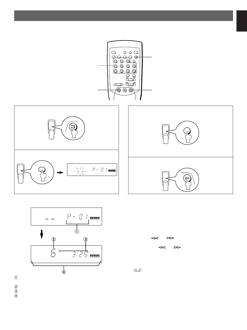 Program play, English, Display information during programming | Yamaha CDX-393 User Manual | Page 13 / 23