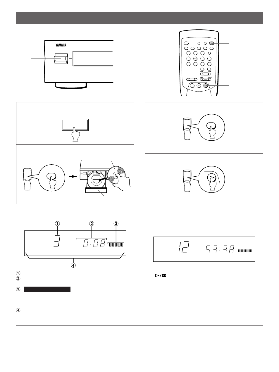 Basic operation, Display information during disc play | Yamaha CDX-393 User Manual | Page 8 / 23