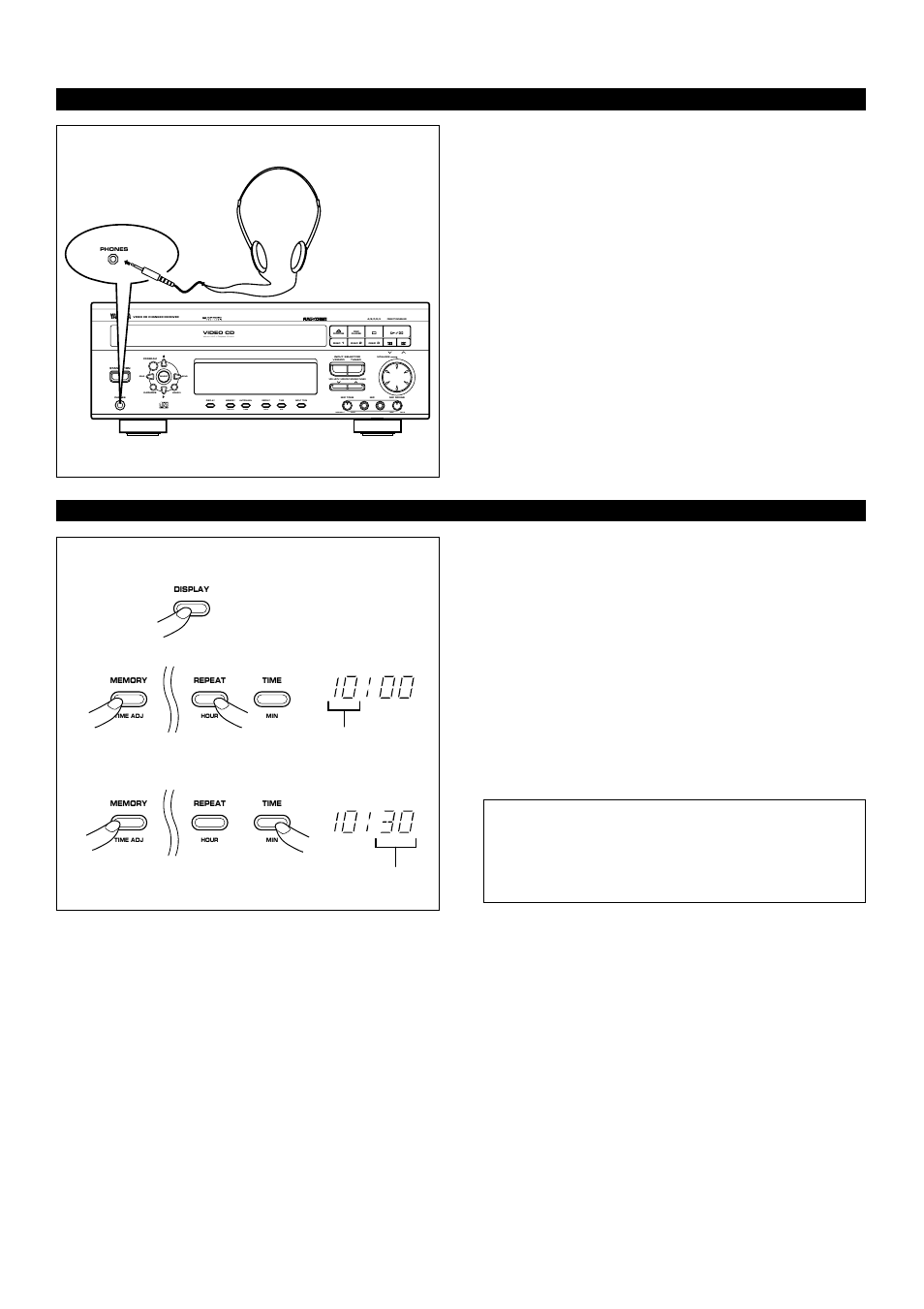 Adjustments, Setting the clock 1, Listening with headphones | E-14, Starting the operation of this unit adjustments, Changes, Version 2.0 / playback control, Soft normal max min, Echo | Yamaha EM-203VCD User Manual | Page 22 / 58