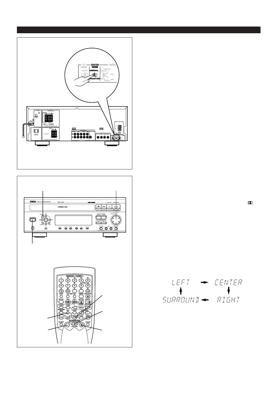 Speaker balance adjustment, E-16, Adjustments | Before operation, Press the standby/on switch to turn the power on, Tape/md ld/tv audio signal vcr subwoofer, Version 2.0 / playback control, Soft normal max min, Echo, General model) | Yamaha EM-203VCD User Manual | Page 24 / 58