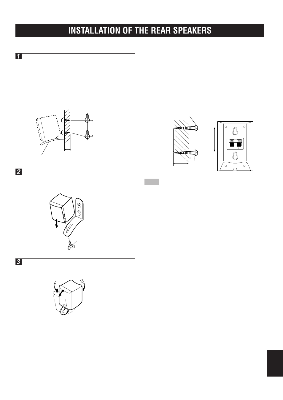 Installation of the rear speakers, Mounting speakers directly on the wall | Yamaha NX-SW10 User Manual | Page 11 / 15