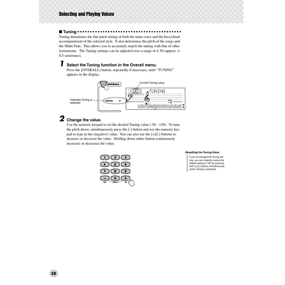 Selecting and playing voices | Yamaha PSR-172  EN User Manual | Page 28 / 64